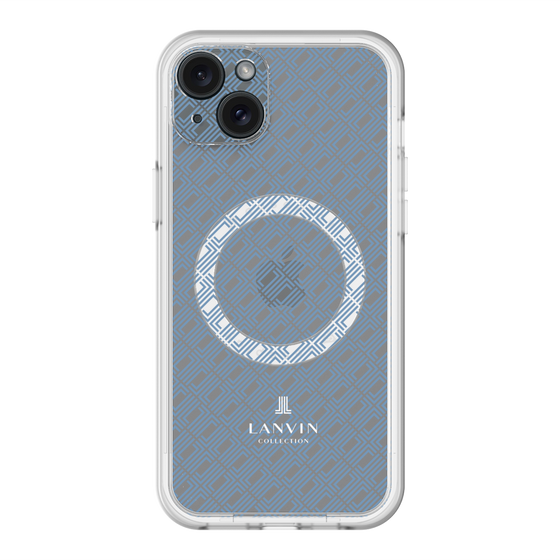 スリムプロテクションプレミアムケース with MagSafe［ LANVIN COLLECTION - ロゴパターン - ブルー ］