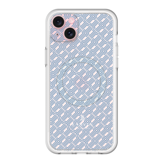 スリムプロテクションプレミアムケース with MagSafe［ LANVIN COLLECTION - ロゴパターン - ブルー ］