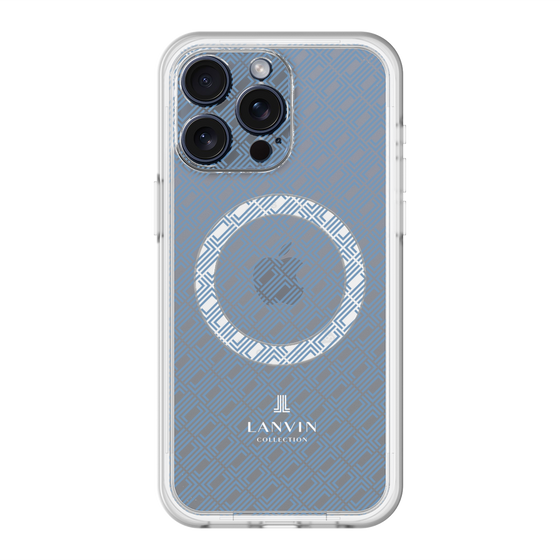 スリムプロテクションプレミアムケース with MagSafe［ LANVIN COLLECTION - ロゴパターン - ブルー ］