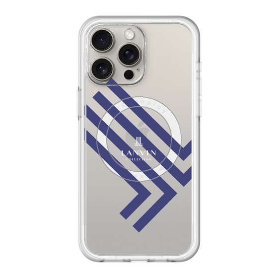 スリムプロテクションプレミアムケース with MagSafe［ LANVIN COLLECTION - ロゴ - ネイビー ］