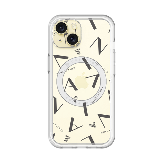スリムプロテクションプレミアムケース with MagSafe［ LANVIN COLLECTION - タイポグラフィ - グレー ］