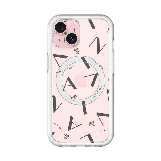 スリムプロテクションプレミアムケース with MagSafe［ LANVIN COLLECTION - タイポグラフィ - グレー ］