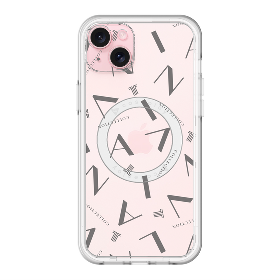 スリムプロテクションプレミアムケース with MagSafe［ LANVIN COLLECTION - タイポグラフィ - グレー ］