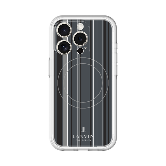 スリムプロテクションプレミアムケース with MagSafe［ LANVIN COLLECTION - ストライプ - グレー ］
