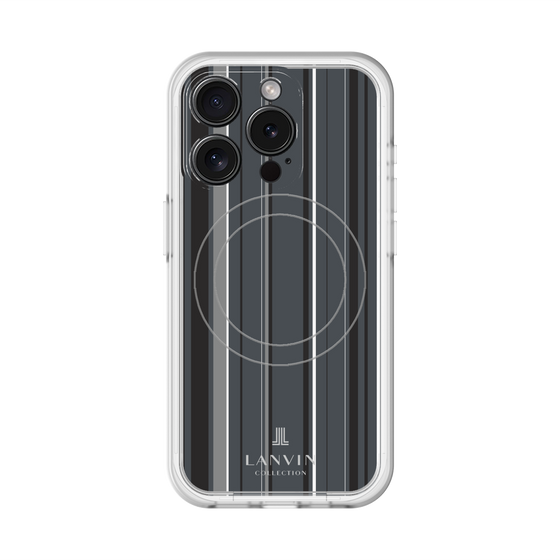 スリムプロテクションプレミアムケース with MagSafe［ LANVIN COLLECTION - ストライプ - グレー ］