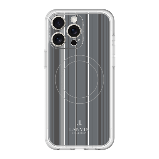 スリムプロテクションプレミアムケース with MagSafe［ LANVIN COLLECTION - ストライプ - グレー ］