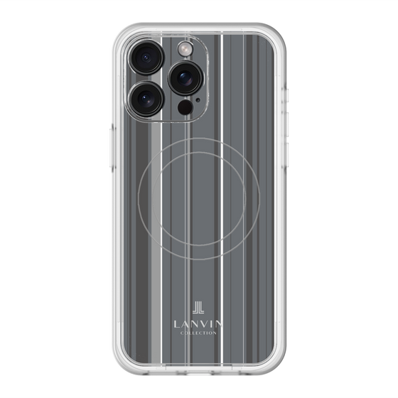 スリムプロテクションプレミアムケース with MagSafe［ LANVIN COLLECTION - ストライプ - グレー ］
