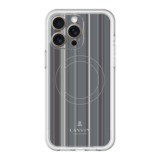 スリムプロテクションプレミアムケース with MagSafe［ LANVIN COLLECTION - ストライプ - グレー ］