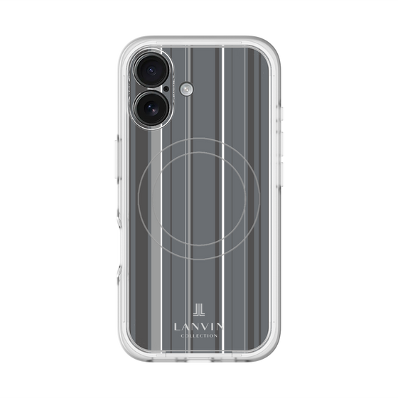 スリムプロテクションプレミアムケース with MagSafe［ LANVIN COLLECTION - ストライプ - グレー ］