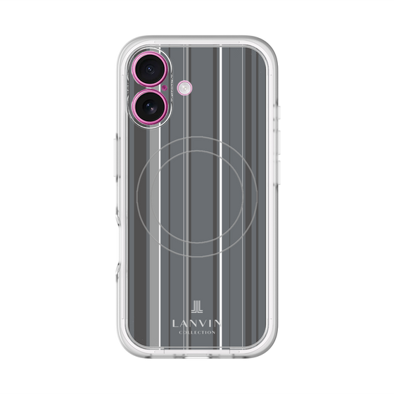 スリムプロテクションプレミアムケース with MagSafe［ LANVIN COLLECTION - ストライプ - グレー ］