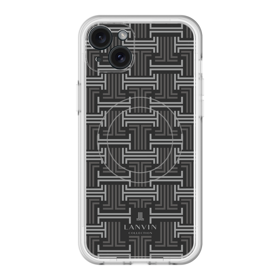スリムプロテクションプレミアムケース with MagSafe［ LANVIN COLLECTION - モノグラム - 黒 ］