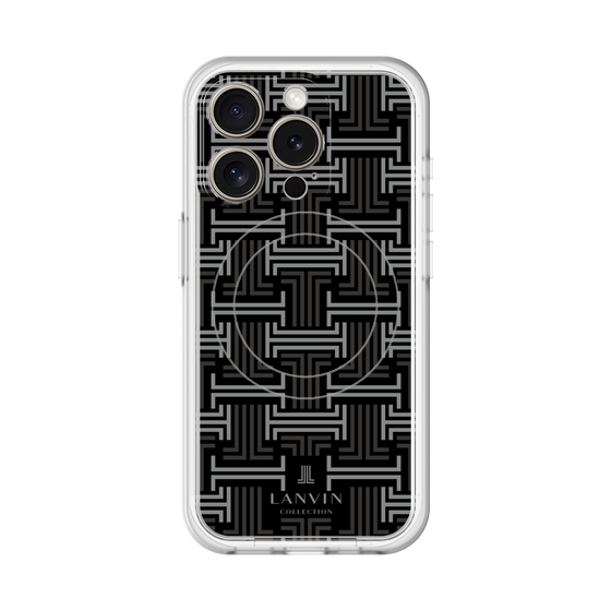スリムプロテクションプレミアムケース with MagSafe［ LANVIN COLLECTION - モノグラム - 黒 ］