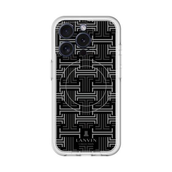 スリムプロテクションプレミアムケース with MagSafe［ LANVIN COLLECTION - モノグラム - 黒 ］
