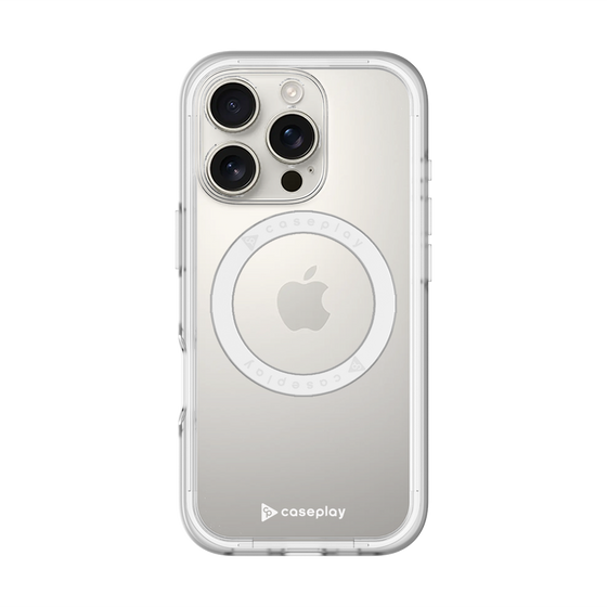 スリムプロテクションプレミアムケース with MagSafe［ オリジナル - caseplayロゴ - ホワイト/A ］