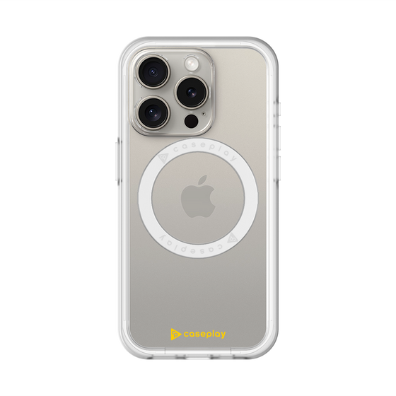 スリムプロテクションプレミアムケース with MagSafe［ オリジナル - caseplayロゴ - イエロー/A ］