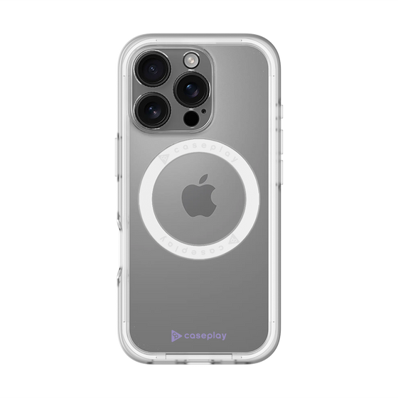 スリムプロテクションプレミアムケース with MagSafe［ オリジナル - caseplayロゴ - パープル/A ］