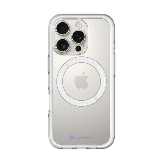 スリムプロテクションプレミアムケース with MagSafe［ オリジナル - caseplayロゴ - パープル/A ］