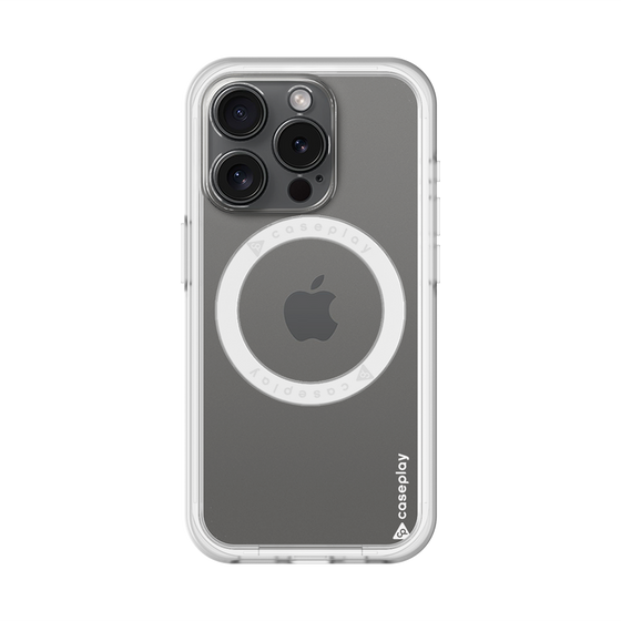 スリムプロテクションプレミアムケース with MagSafe［ オリジナル - caseplayロゴ - ホワイト/B ］