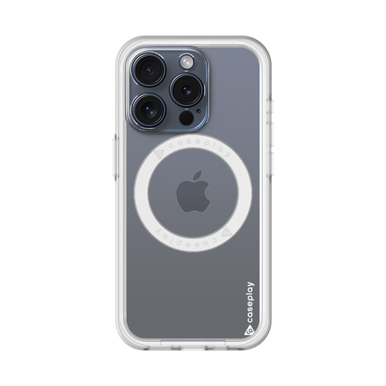スリムプロテクションプレミアムケース with MagSafe［ オリジナル - caseplayロゴ - ホワイト/B ］