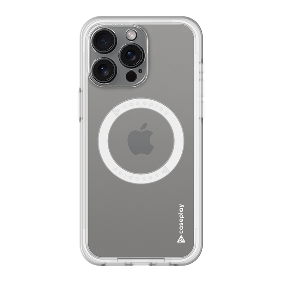 スリムプロテクションプレミアムケース with MagSafe［ オリジナル - caseplayロゴ - ホワイト/B ］