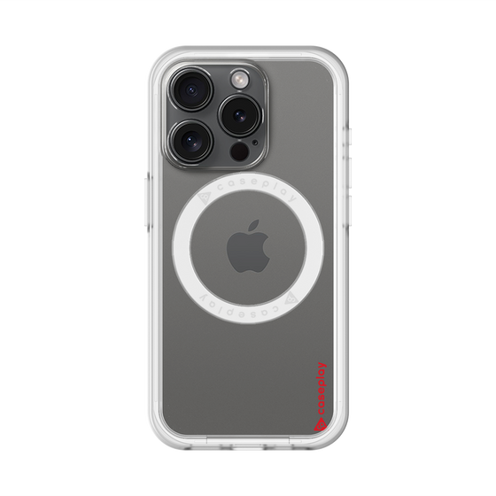 スリムプロテクションプレミアムケース with MagSafe［ オリジナル - caseplayロゴ - レッド/B ］