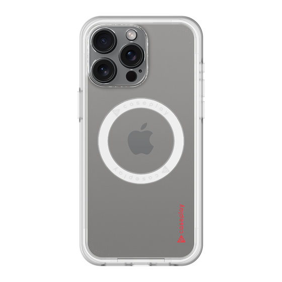 スリムプロテクションプレミアムケース with MagSafe［ オリジナル - caseplayロゴ - レッド/B ］
