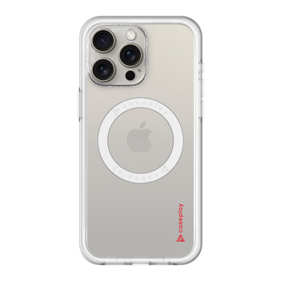 スリムプロテクションプレミアムケース with MagSafe［ オリジナル - caseplayロゴ - レッド/B ］