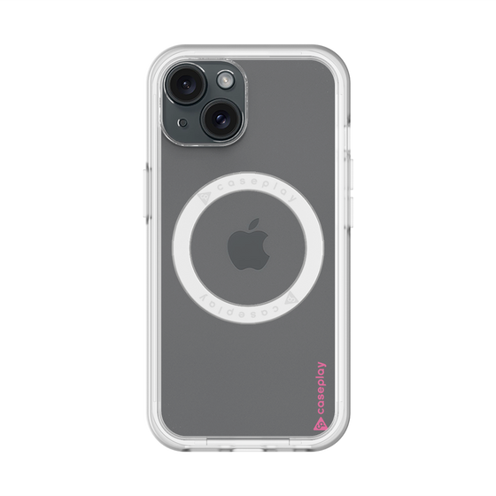 スリムプロテクションプレミアムケース with MagSafe［ オリジナル - caseplayロゴ - ピンク/B ］