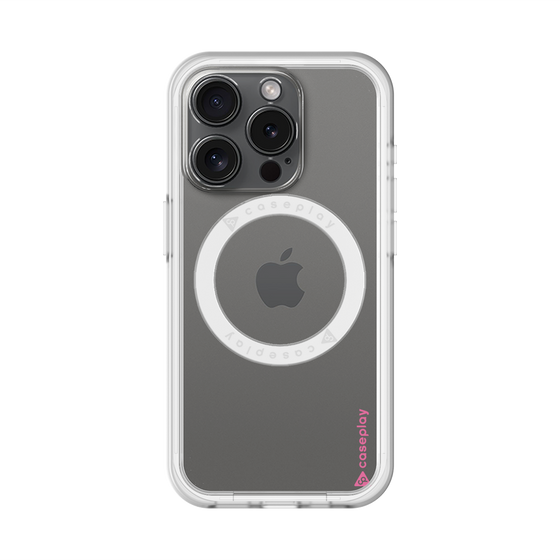 スリムプロテクションプレミアムケース with MagSafe［ オリジナル - caseplayロゴ - ピンク/B ］