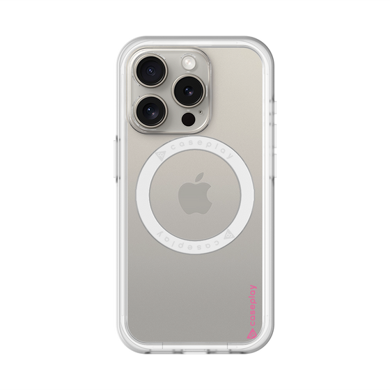 スリムプロテクションプレミアムケース with MagSafe［ オリジナル - caseplayロゴ - ピンク/B ］