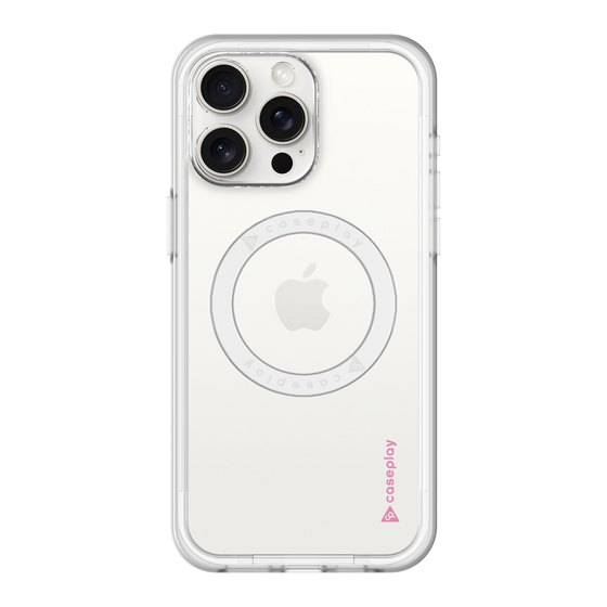 スリムプロテクションプレミアムケース with MagSafe［ オリジナル - caseplayロゴ - ピンク/B ］