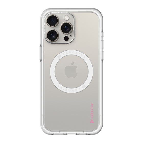 スリムプロテクションプレミアムケース with MagSafe［ オリジナル - caseplayロゴ - ピンク/B ］