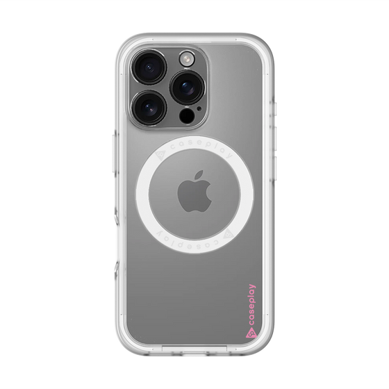 スリムプロテクションプレミアムケース with MagSafe［ オリジナル - caseplayロゴ - ピンク/B ］