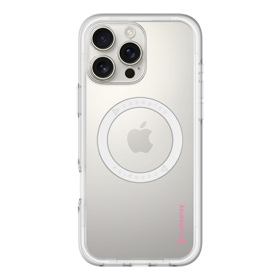 スリムプロテクションプレミアムケース with MagSafe［ オリジナル - caseplayロゴ - ピンク/B ］