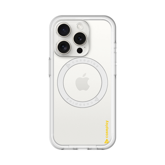 スリムプロテクションプレミアムケース with MagSafe［ オリジナル - caseplayロゴ - イエロー/B ］