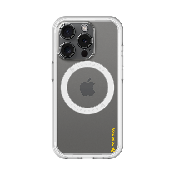 スリムプロテクションプレミアムケース with MagSafe［ オリジナル - caseplayロゴ - イエロー/B ］