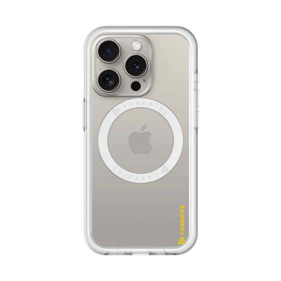 スリムプロテクションプレミアムケース with MagSafe［ オリジナル - caseplayロゴ - イエロー/B ］