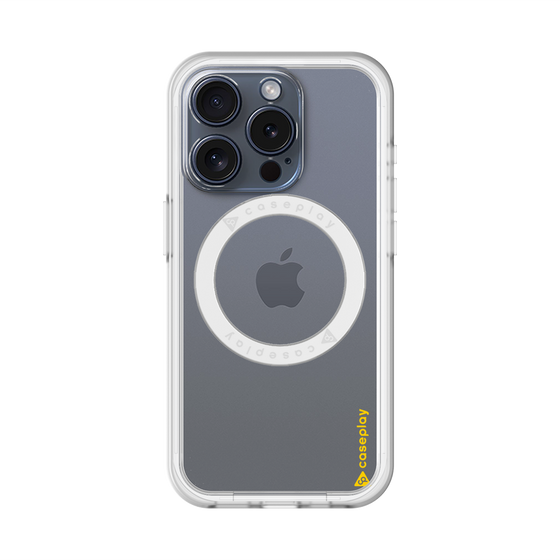 スリムプロテクションプレミアムケース with MagSafe［ オリジナル - caseplayロゴ - イエロー/B ］