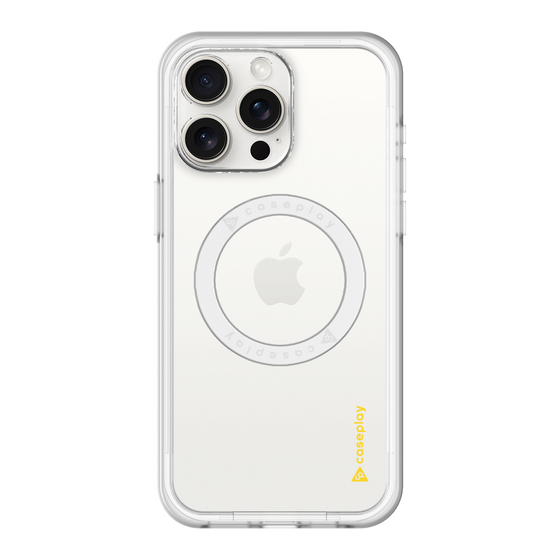 スリムプロテクションプレミアムケース with MagSafe［ オリジナル - caseplayロゴ - イエロー/B ］