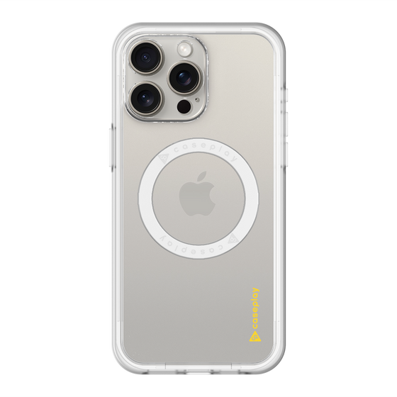 スリムプロテクションプレミアムケース with MagSafe［ オリジナル - caseplayロゴ - イエロー/B ］