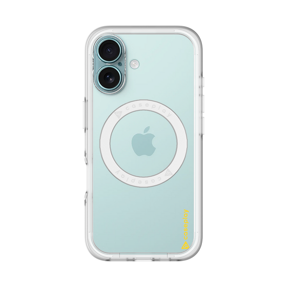 スリムプロテクションプレミアムケース with MagSafe［ オリジナル - caseplayロゴ - イエロー/B ］