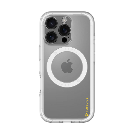 スリムプロテクションプレミアムケース with MagSafe［ オリジナル - caseplayロゴ - イエロー/B ］
