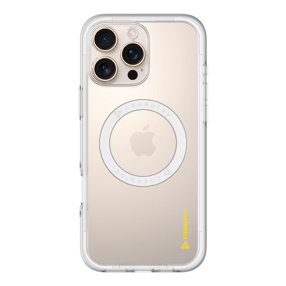 スリムプロテクションプレミアムケース with MagSafe［ オリジナル - caseplayロゴ - イエロー/B ］