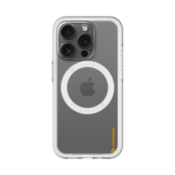 スリムプロテクションプレミアムケース with MagSafe［ オリジナル - caseplayロゴ - オレンジ/B ］