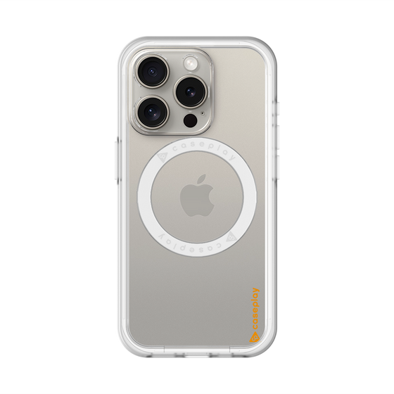 スリムプロテクションプレミアムケース with MagSafe［ オリジナル - caseplayロゴ - オレンジ/B ］