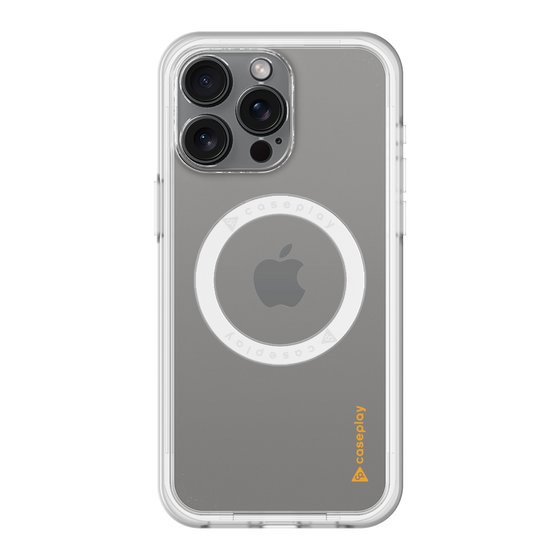スリムプロテクションプレミアムケース with MagSafe［ オリジナル - caseplayロゴ - オレンジ/B ］