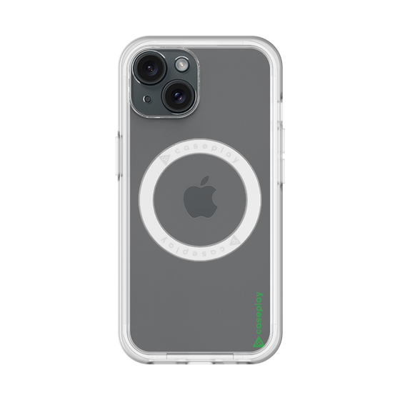 スリムプロテクションプレミアムケース with MagSafe［ オリジナル - caseplayロゴ - グリーン/B ］
