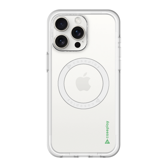 スリムプロテクションプレミアムケース with MagSafe［ オリジナル - caseplayロゴ - グリーン/B ］