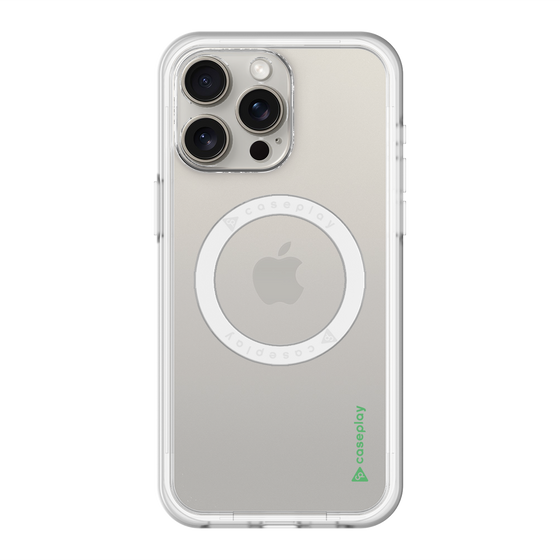 スリムプロテクションプレミアムケース with MagSafe［ オリジナル - caseplayロゴ - グリーン/B ］