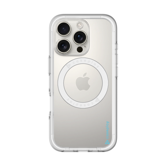 スリムプロテクションプレミアムケース with MagSafe［ オリジナル - caseplayロゴ - ライトブルー/B ］
